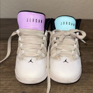 Jordan Kids Sneakers - White with Pink and Blue Highlights